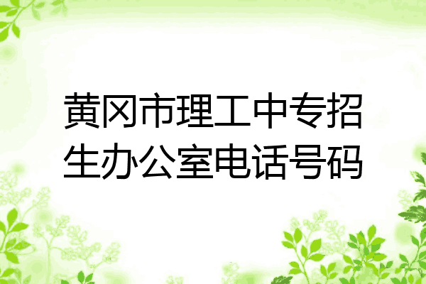 黄冈市理工中专招生办公室电话号码