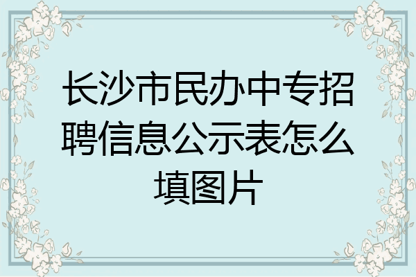 长沙市民办中专招聘信息公示表怎么填图片