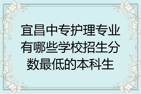 宜昌中专护理专业有哪些学校招生分数最低的本科生