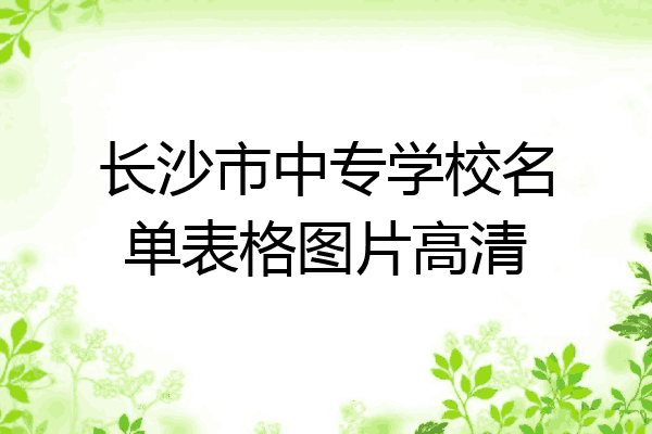 长沙市中专学校名单表格图片高清