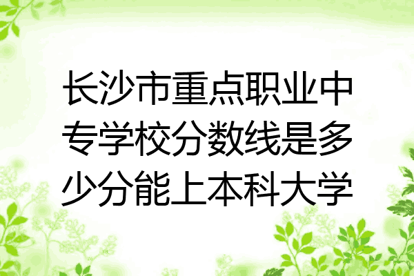 长沙市重点职业中专学校分数线是多少分能上本科大学