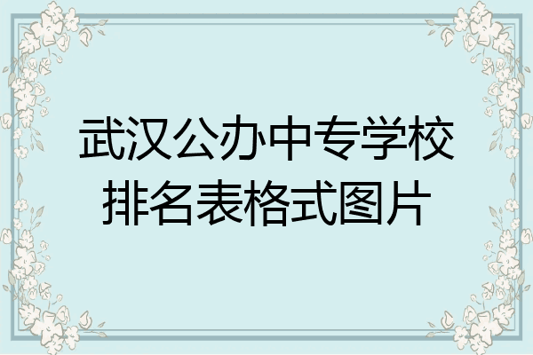 武汉公办中专学校排名表格式图片
