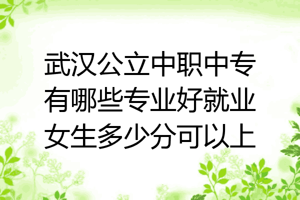 武汉公立中职中专有哪些专业好就业女生多少分可以上
