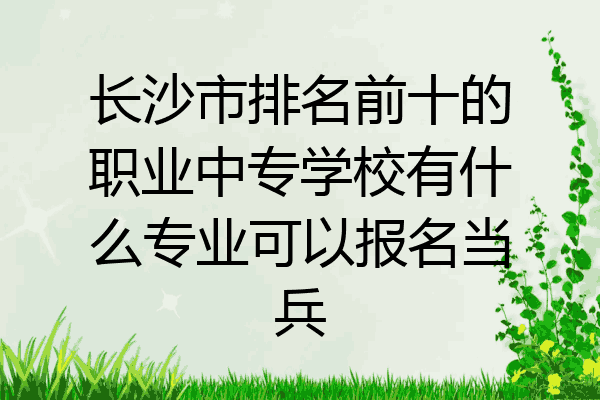长沙市排名前十的职业中专学校有什么专业可以报名当兵