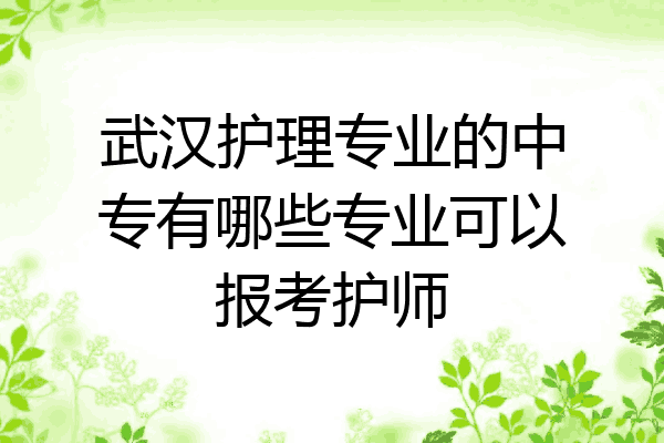 武汉护理专业的中专有哪些专业可以报考护师