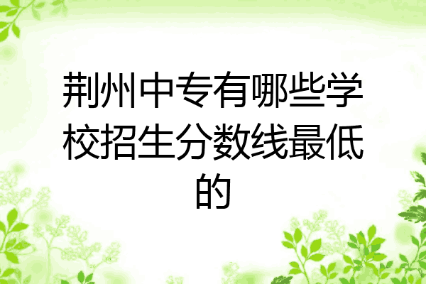 荆州中专有哪些学校招生分数线最低的