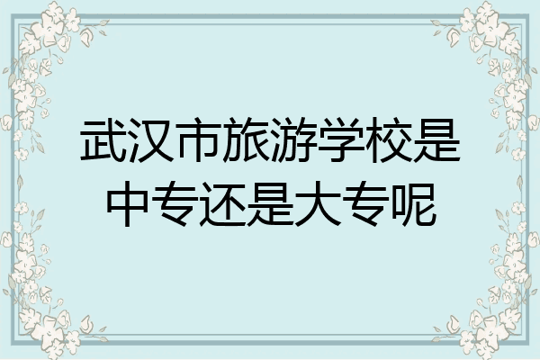 武汉市旅游学校是中专还是大专呢