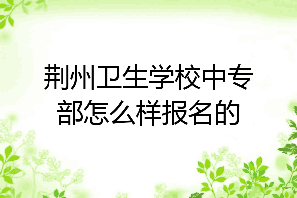 荆州卫生学校中专部怎么样报名的