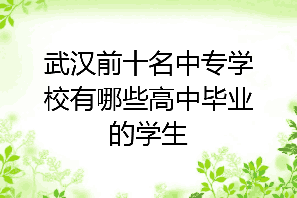 武汉前十名中专学校有哪些高中毕业的学生