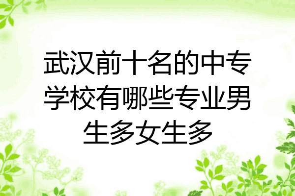 武汉前十名的中专学校有哪些专业男生多女生多