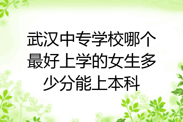 武汉中专学校哪个最好上学的女生多少分能上本科