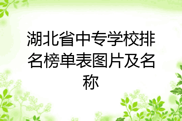 湖北省中专学校排名榜单表图片及名称