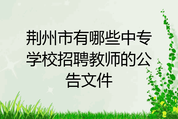 荆州市有哪些中专学校招聘教师的公告文件