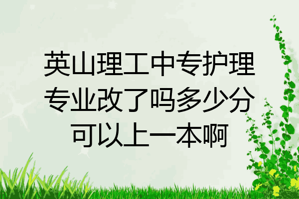 英山理工中专护理专业改了吗多少分可以上一本啊