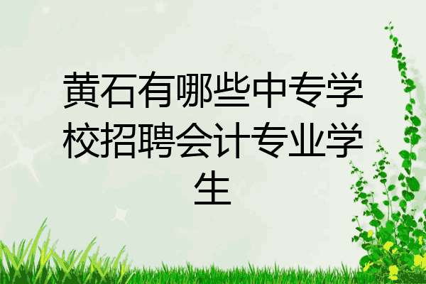 黄石有哪些中专学校招聘会计专业学生