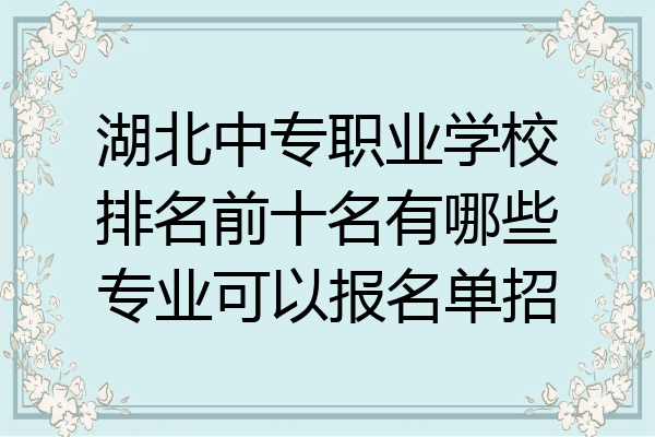 湖北中专职业学校排名前十名有哪些专业可以报名单招