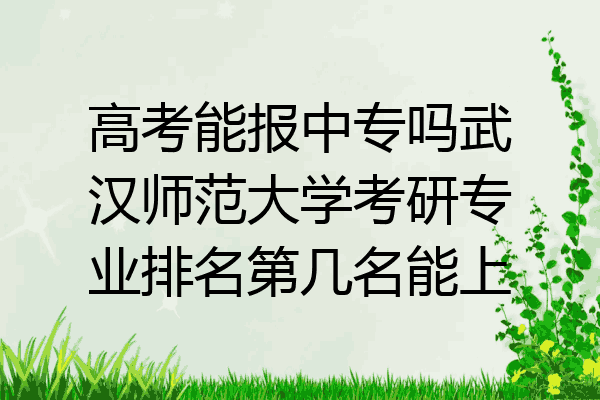 高考能报中专吗武汉师范大学考研专业排名第几名能上