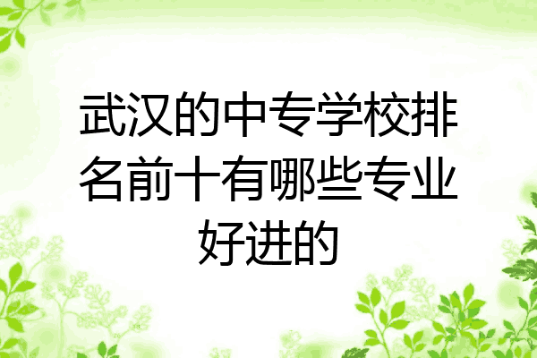 武汉的中专学校排名前十有哪些专业好进的