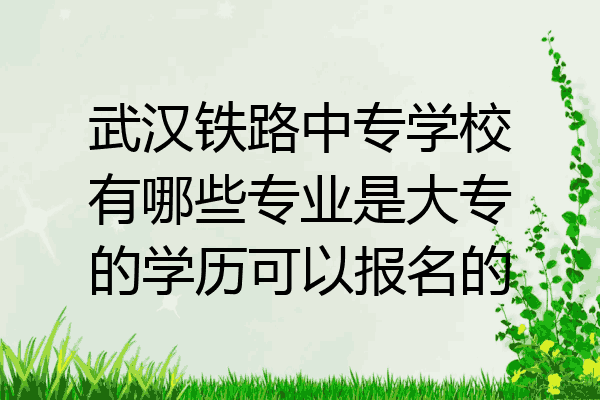 武汉铁路中专学校有哪些专业是大专的学历可以报名的
