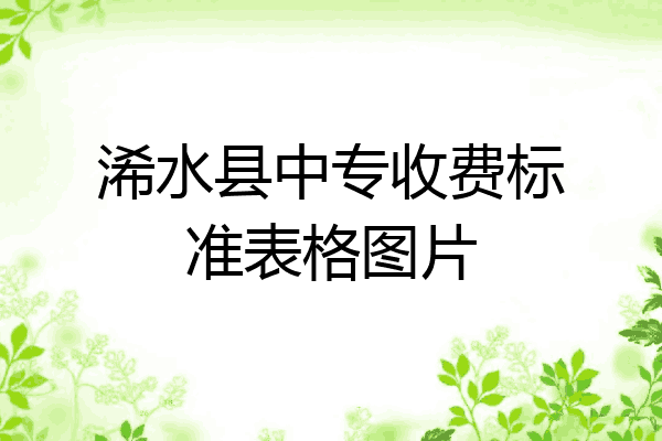 浠水县中专收费标准表格图片