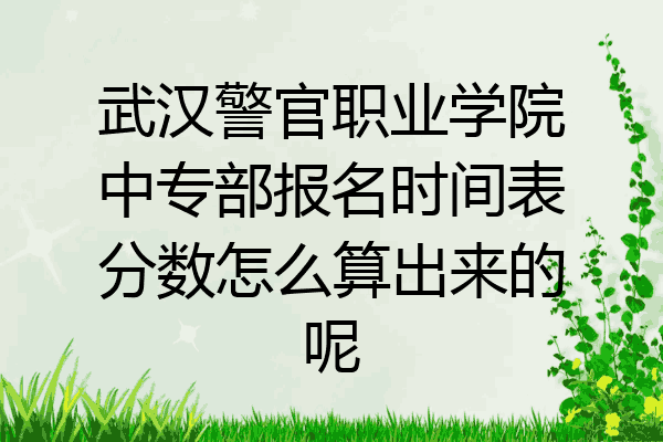 武汉警官职业学院中专部报名时间表分数怎么算出来的呢