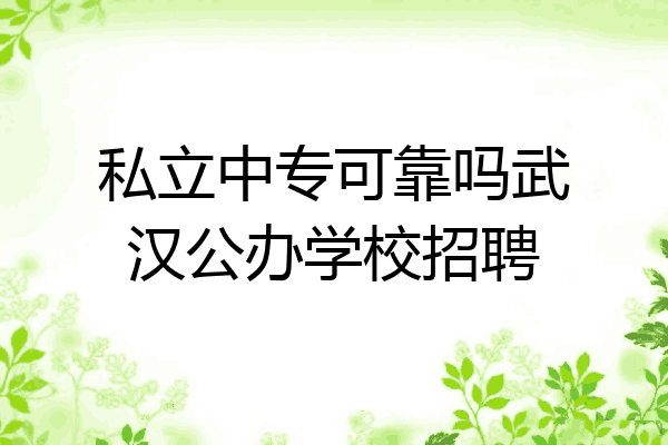 私立中专可靠吗武汉公办学校招聘