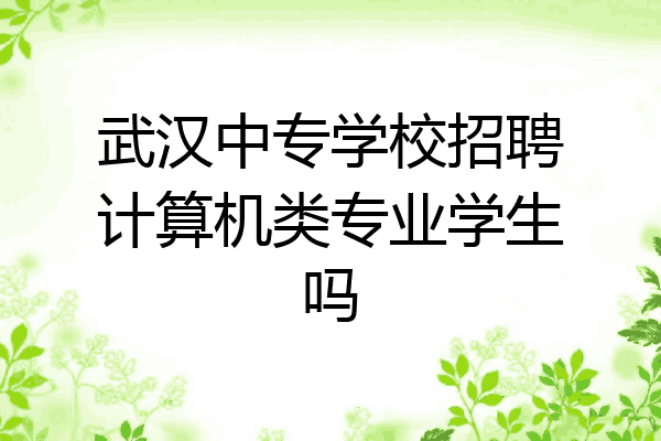 武汉中专学校招聘计算机类专业学生吗