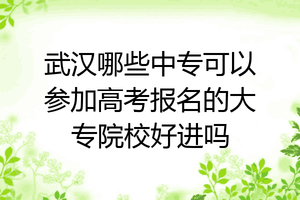 武汉哪些中专可以参加高考报名的大专院校好进吗