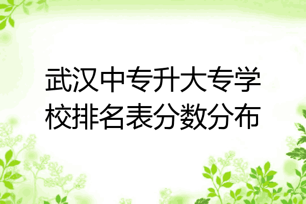武汉中专升大专学校排名表分数分布