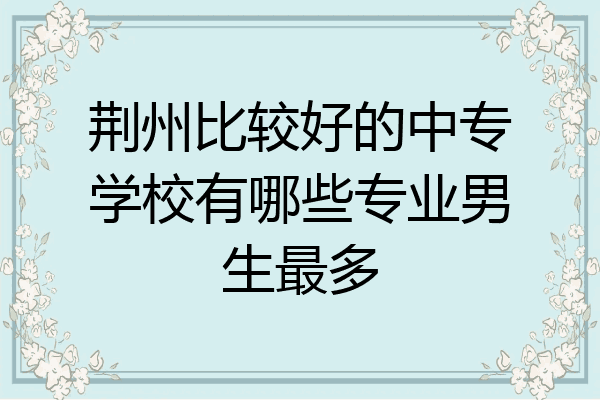 荆州比较好的中专学校有哪些专业男生最多