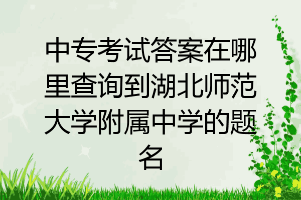 中专考试答案在哪里查询到湖北师范大学附属中学的题名