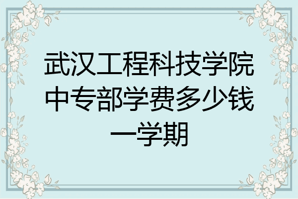 武汉工程科技学院中专部学费多少钱一学期