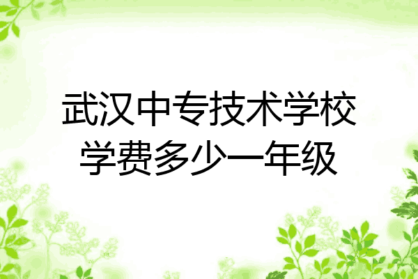 武汉中专技术学校学费多少一年级