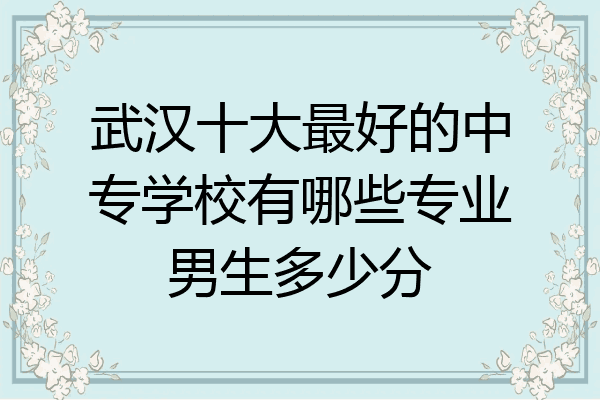 武汉十大最好的中专学校有哪些专业男生多少分