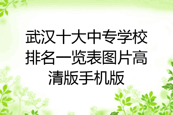 武汉十大中专学校排名一览表图片高清版手机版