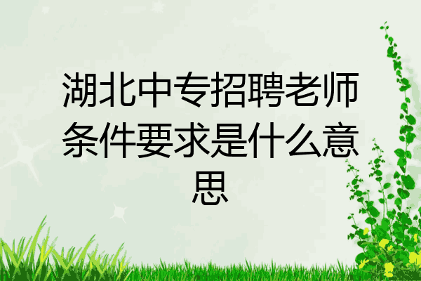 湖北中专招聘老师条件要求是什么意思