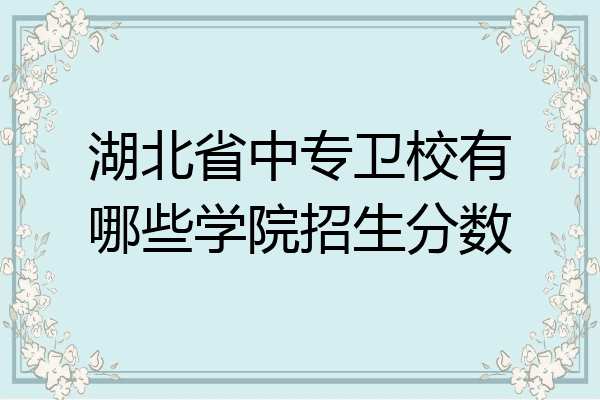 湖北省中专卫校有哪些学院招生分数