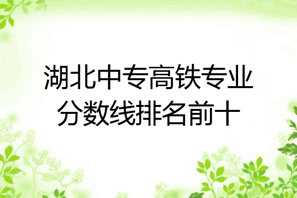 湖北中专高铁专业分数线排名前十