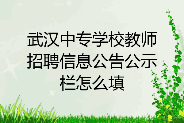 武汉中专学校教师招聘信息公告公示栏怎么填