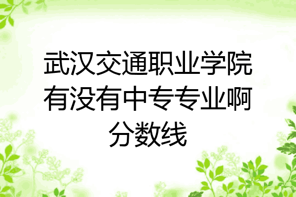 武汉交通职业学院有没有中专专业啊分数线