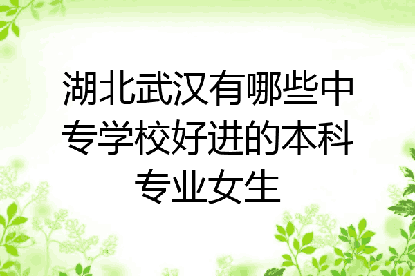 湖北武汉有哪些中专学校好进的本科专业女生