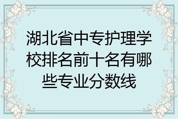 湖北省中专护理学校排名前十名有哪些专业分数线