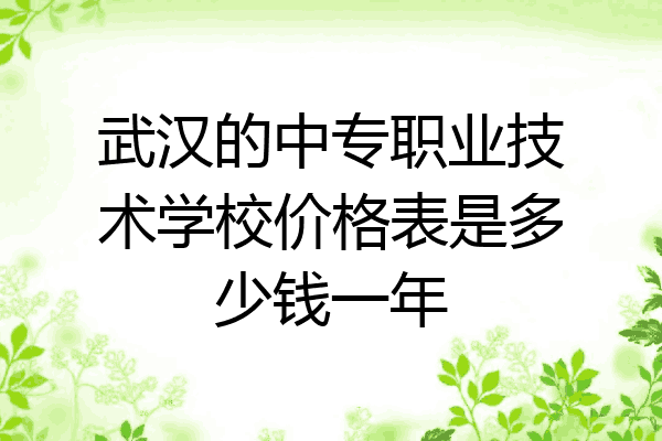 武汉的中专职业技术学校价格表是多少钱一年
