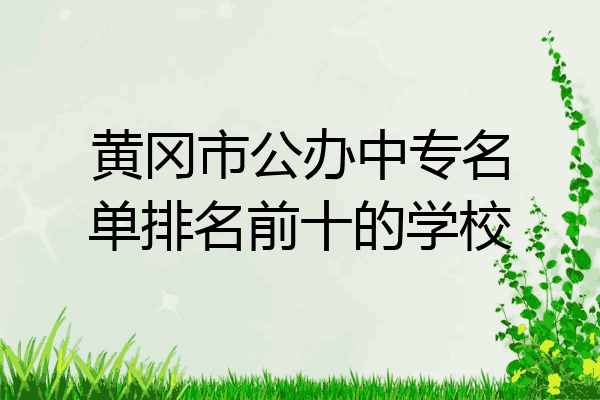 黄冈市公办中专名单排名前十的学校