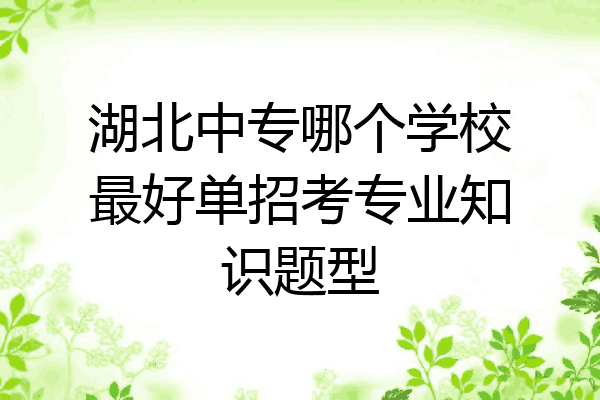湖北中专哪个学校最好单招考专业知识题型