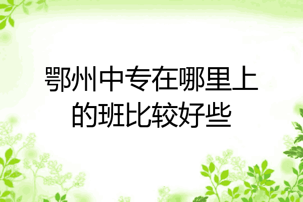 鄂州中专在哪里上的班比较好些