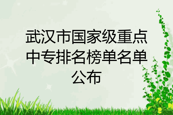 武汉市国家级重点中专排名榜单名单公布