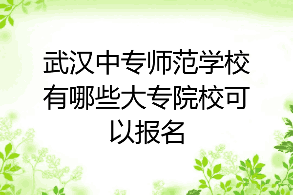 武汉中专师范学校有哪些大专院校可以报名