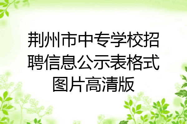 荆州市中专学校招聘信息公示表格式图片高清版
