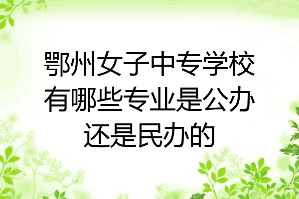 鄂州女子中专学校有哪些专业是公办还是民办的